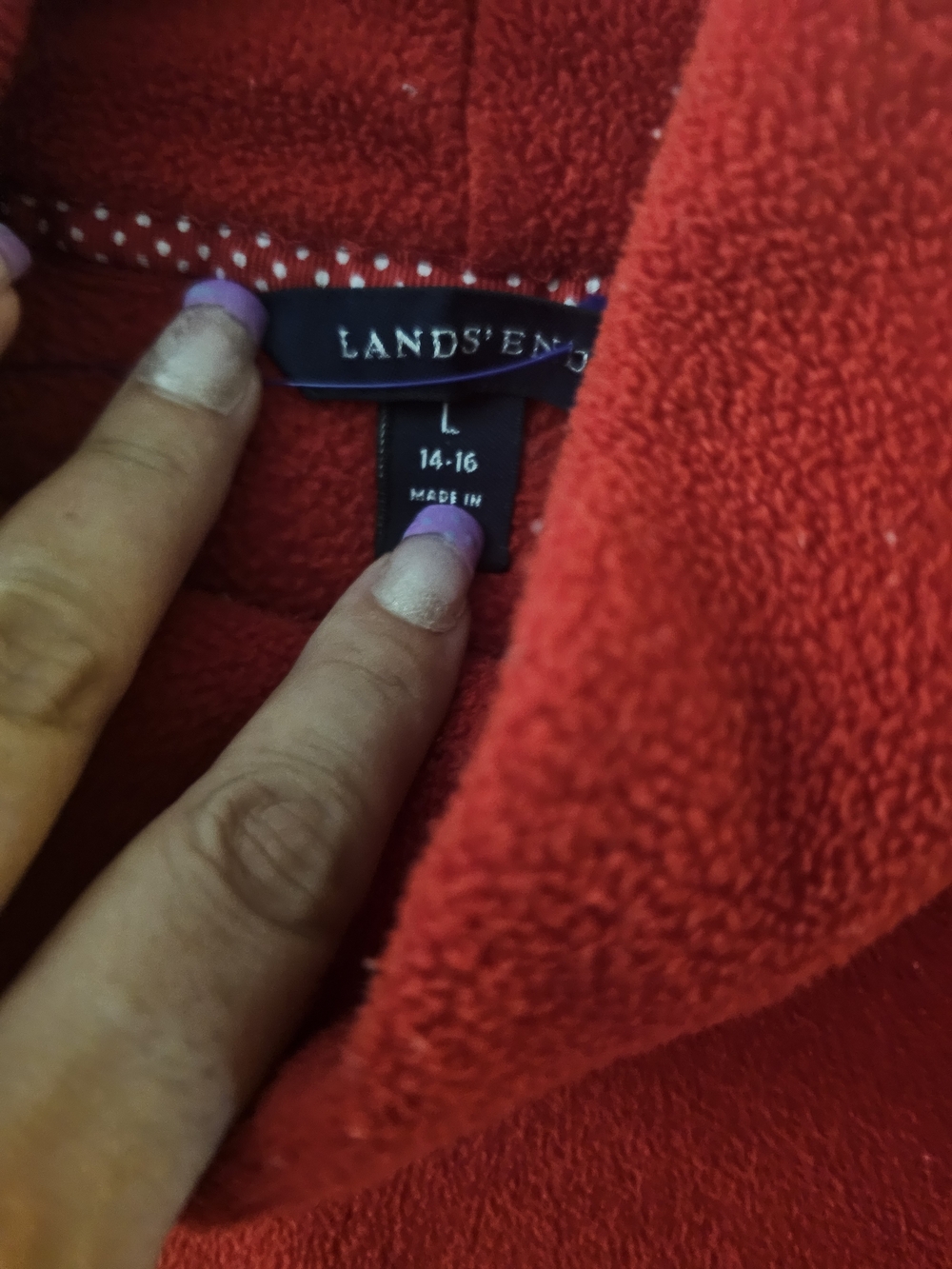Lands' End Red Teddy Jacket